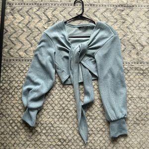 Shein Wrap Front Crop Sweater